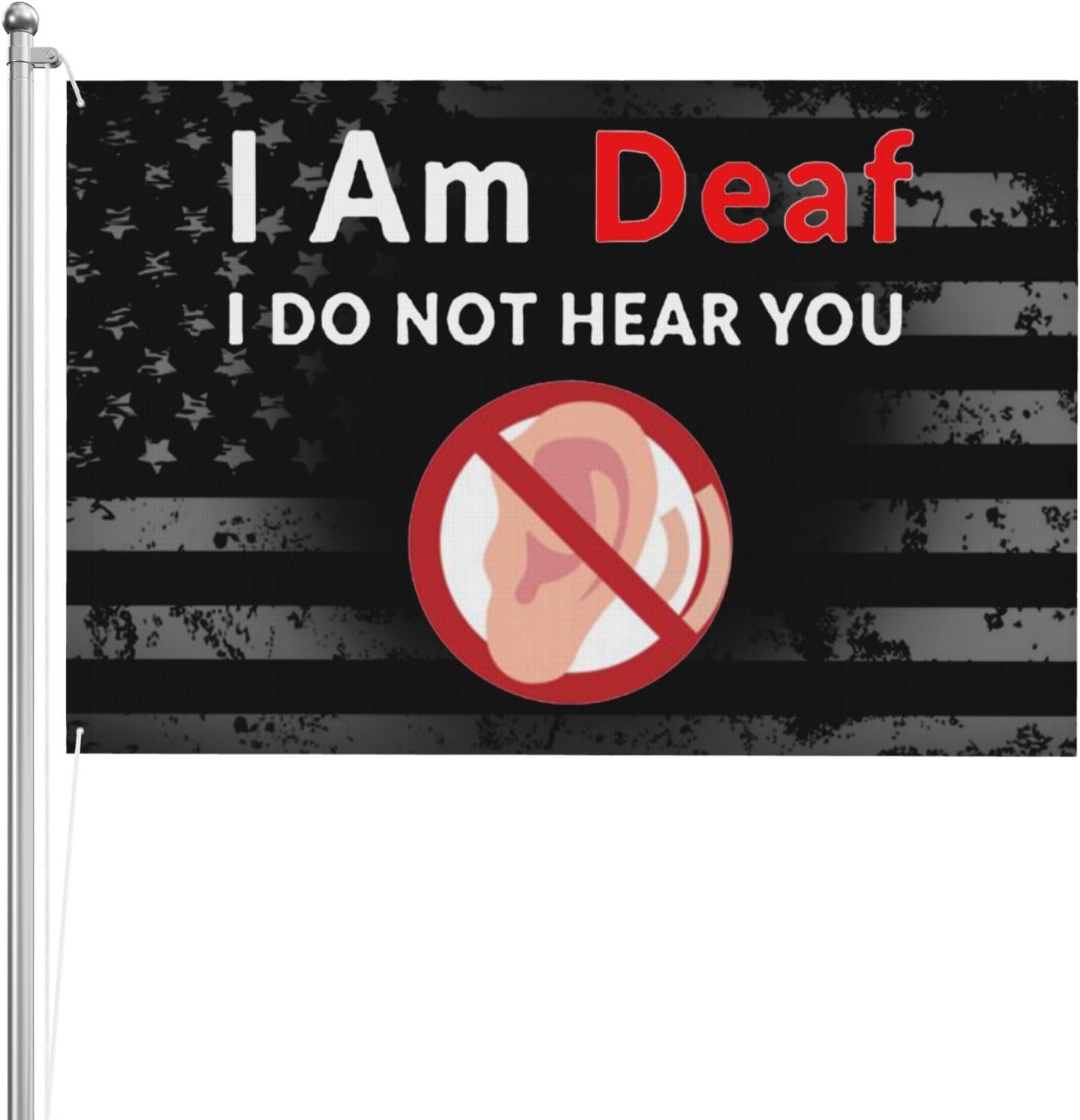 I Am Deaf I Read Lips Double Sided 4X6 Feet Flag Vivid Color Fade Resistant