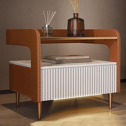 Moderna mesita de noche de madera maciza con cajón, mesa de noche de madera de primera calidad, mesa auxiliar, Mesita de Noche para dormitorio,