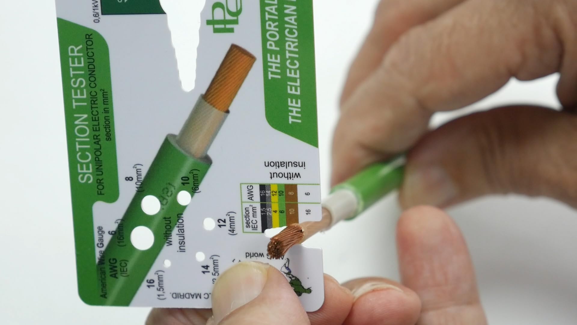 Genérico Comprobador de secciones de conductores eléctricos