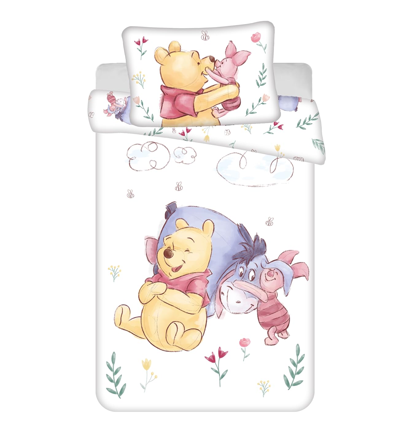 Winnie the Pooh Baby Duvet Cover 100x135 + Pillowcase 40x60 Cotton Disney