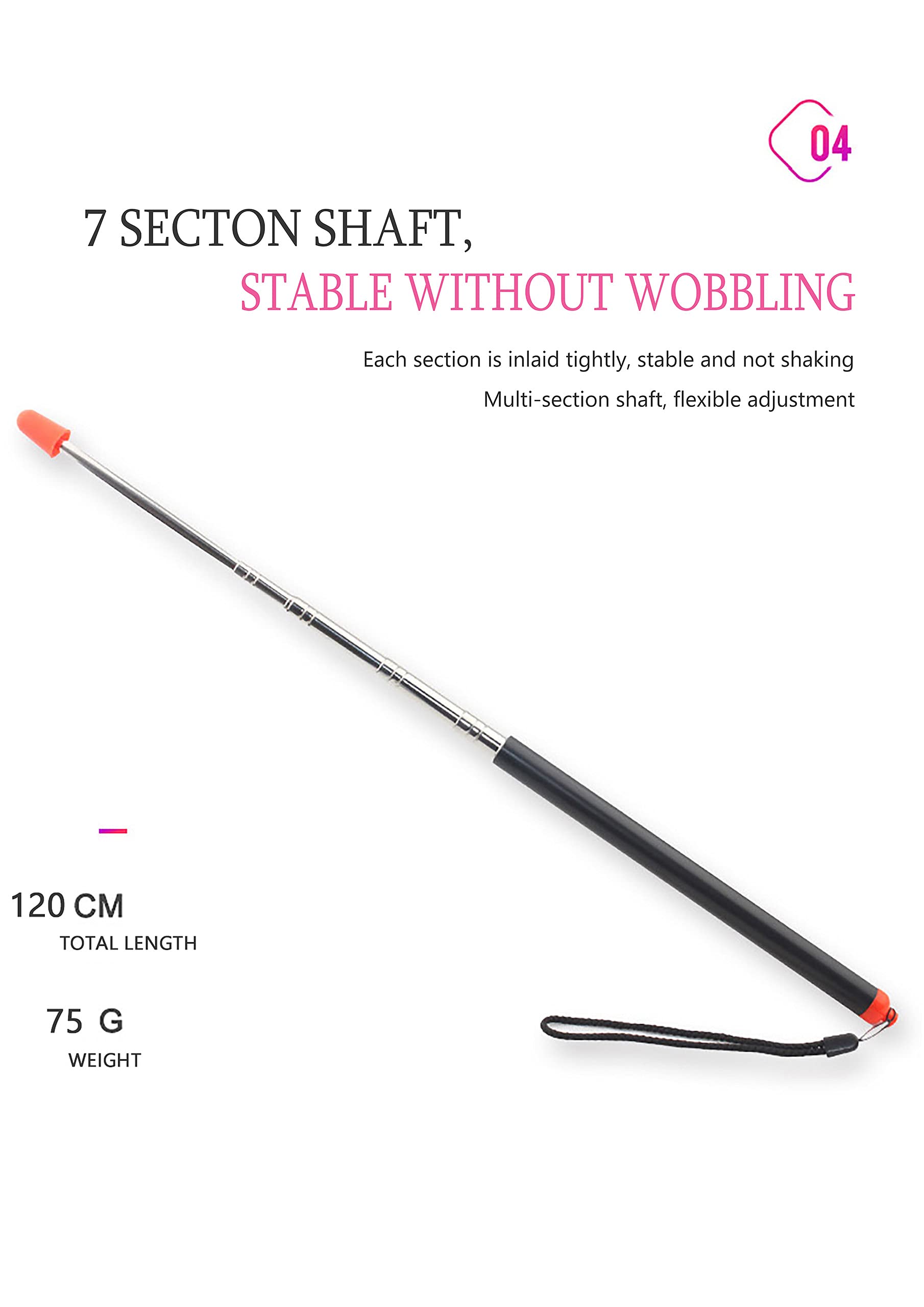 Bacchetta Telescopica 100cm Per Insegnanti - Puntatore Con Cordino E Testine Di Ricambio Per Lavagne - Foto 8