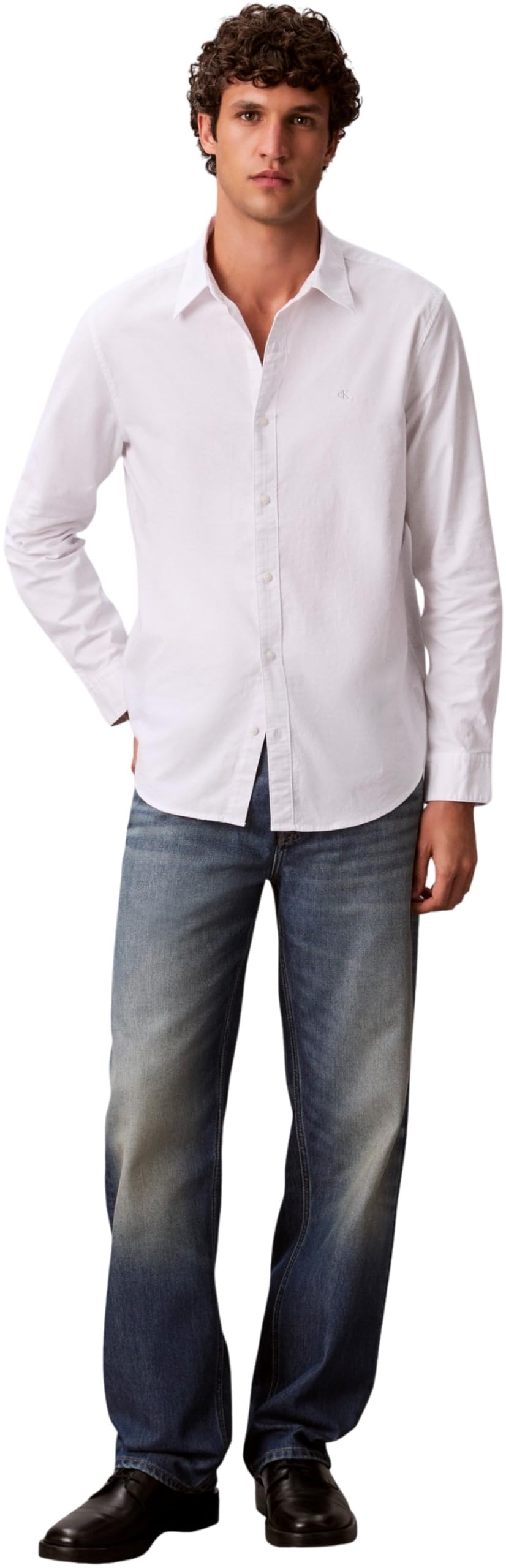 Calvin Klein Uomo Camicia Solid Oxford Classic Shirt Camicia Casual