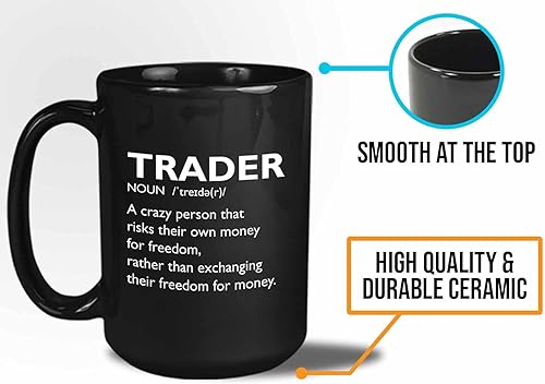 Miniatura 5 de Taza de café del mercado de valores Definición del comerciante Crazy Person Day Trader Brokers Asesor financiero Inversor Ahorro de oficina