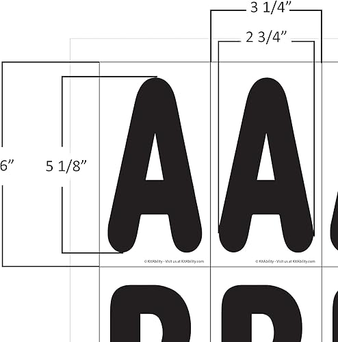 Miniatura 4 de KitAbility Letras de repuesto para tablero de mensajes blancos con pistas de 5 pulgadas, 3 de cada letra de la A a la Z, fondo negro sobre blanco