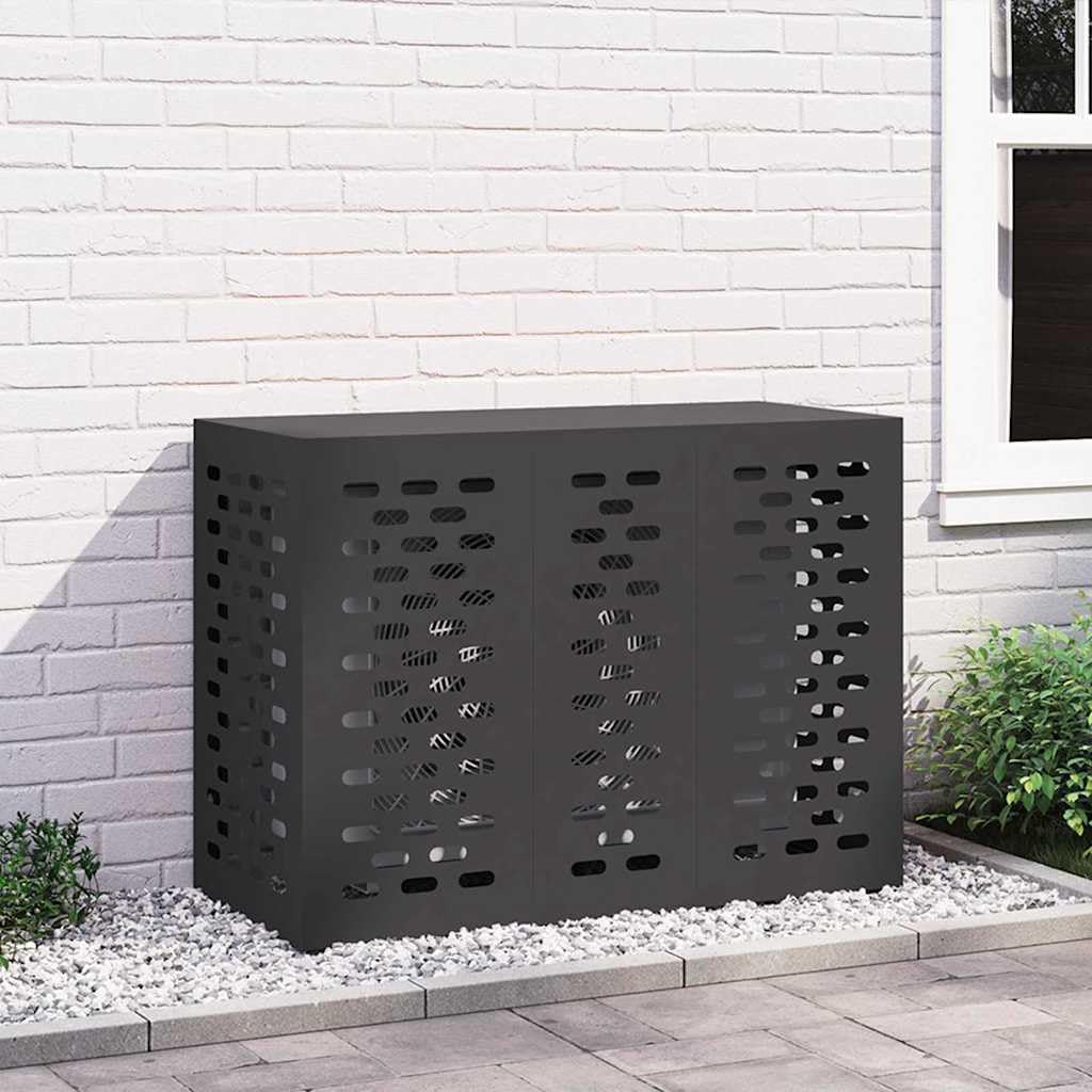 Abdeckung für Klimaanlage für den Außenbereich, Abdeckung für Klimaanlage, schwarz, 110 x 50 x 80 cm, Stahl