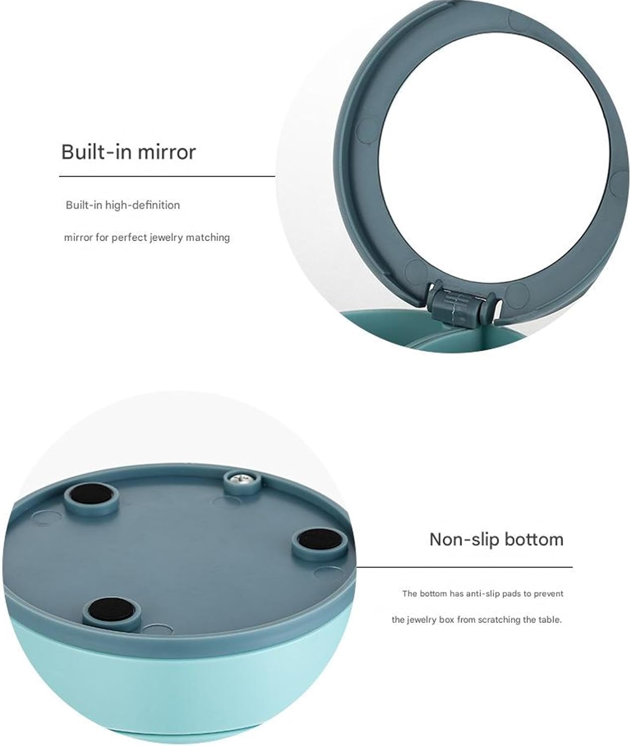 360 Degree Rotating Jewelry Organizers with Multiple Layers for Earrings Necklaces Rings ABS Materials Storage Box