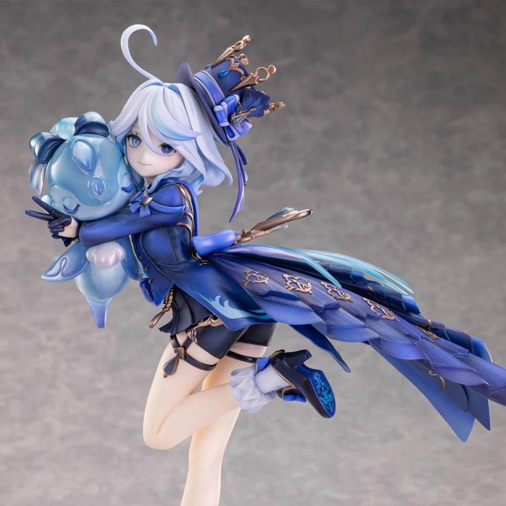 Zhongkaihua Furina Figura 23 cm Furina Action Figure Blue Outfit Ver PVC Anime Statue Game Personaggio da Collezione con Parti di Scambia il Viso per Scrivania Mensola Display Regalo