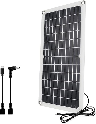 Panel solar de 15 W de 5 V pequeños paneles solares USB C con micro USB y USB-C y puerto de barril de 0.138 in de alto rendimiento monocristalino