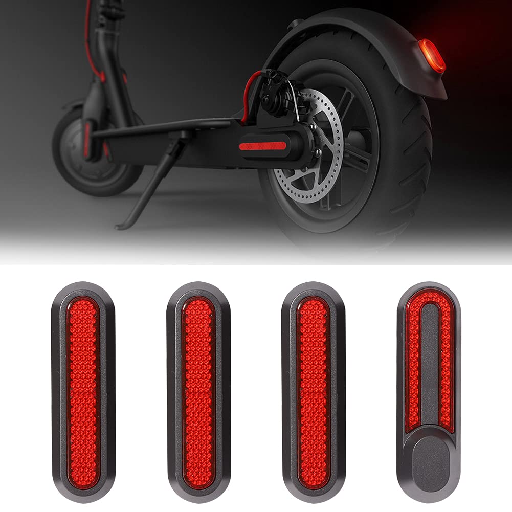 4 Pezzi Copriruota Per Monopattino Elettrico M365 Pro 2 - Anteriori E Posteriori, Con Striscia Riflettente Rossa