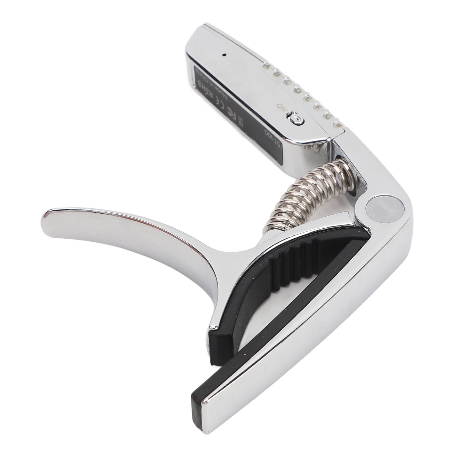 Capotasto per Chitarra 2 in 1, Accordatura Accurata Illuminazione Kapos per Chitarra Ricaricabile Tramite USB con Scatola di Immagazzinaggio (Silver)
