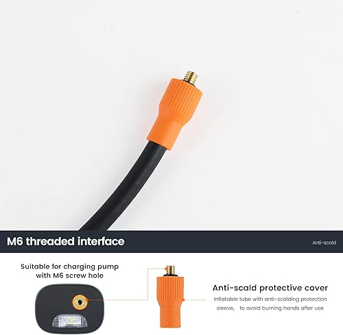 Miniatura 2 de Tubo de extensión de inflado de neumáticos, bomba de neumáticos, manguera adaptadora de portabrocas de inflado rápido, conector de clip de inflado