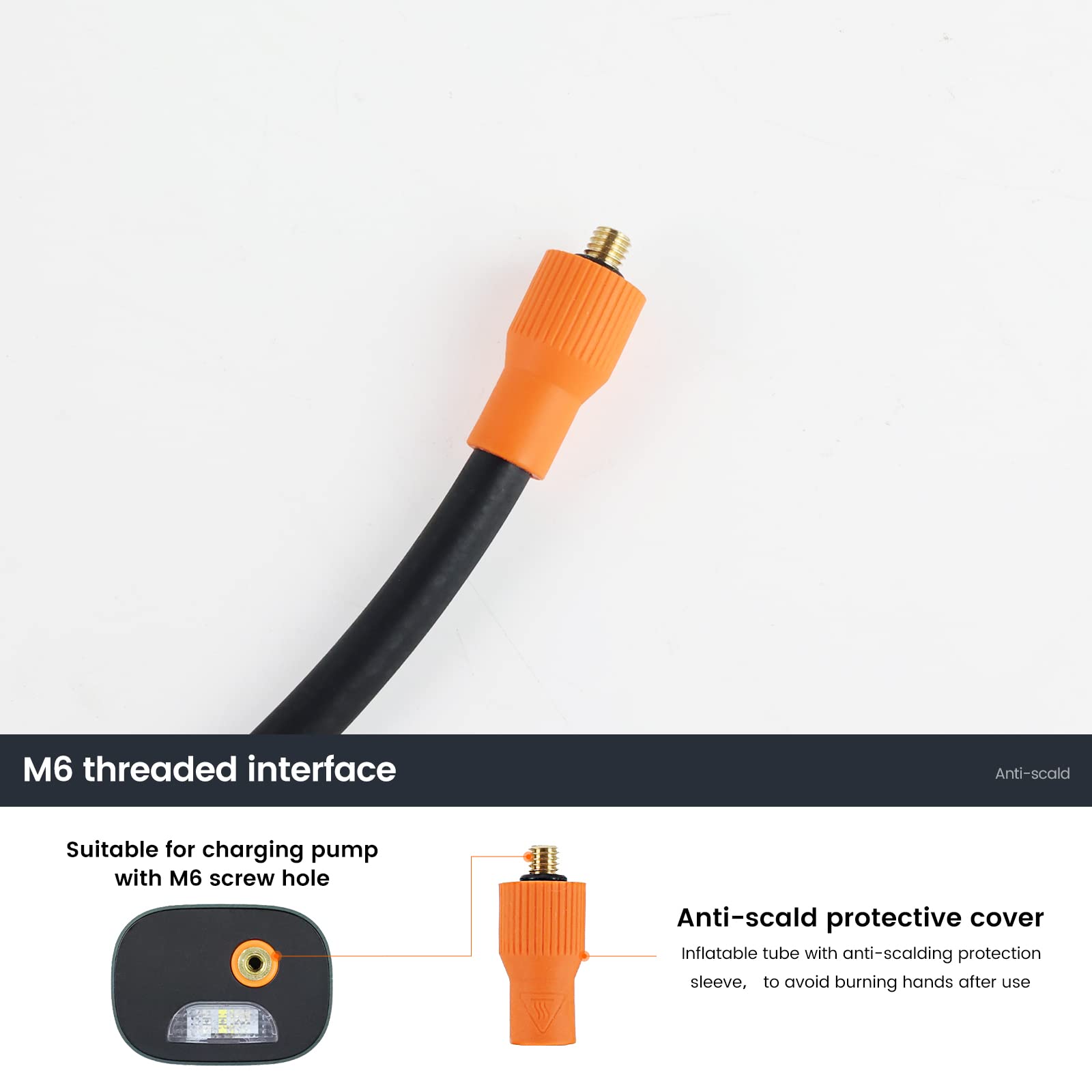 Tire Inflator Extension Tube Tyre Pump Quick Inflation Chuck Adapter Hose Quick-Inflation Clip Connector High-Pressure Tube Car Motorcycle Maintenance Accessories (5-6mm-19.68 inch kit)