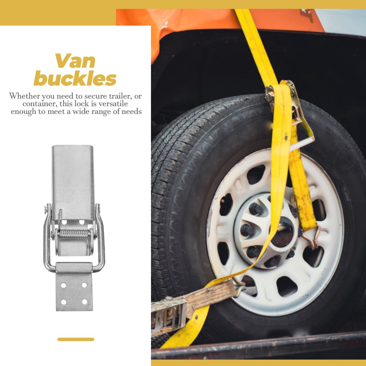 iplusmile Gancio di Bloccaggio per Rimorchio in Acciaio Inossidabile 7,09 x 2,76 x 0,79 Pollici – Sicuro Contro Movimenti Indesiderati Durante Il Trasporto – per Camion, Rimorchi e Container