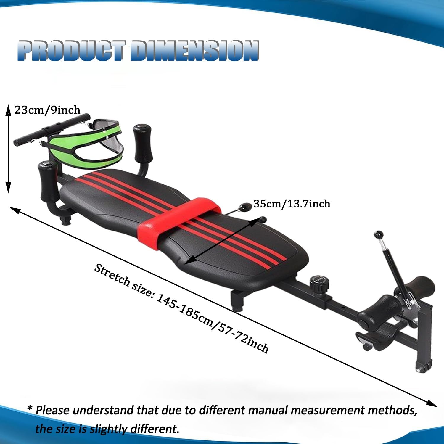 Rücken-Stretch-Bank, Mobile Rückenstreck Streckbank für Home Fitness, Rückenschmerzen Relief, Zurück Stretcher Dekompression, Maximale Gewichtskapazität 330 Lbs