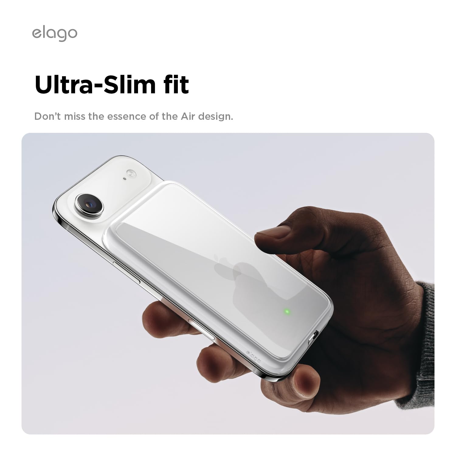 elago Custodia Ibrida Trasparente Compatibile con MagSafe Battery Pack per iPhone Air – Cover Protettiva, Antigiallo, Tecnologia Ibrida PC + TPU, Cristallo Chiaro, Resistente agli urti (Trasparente)