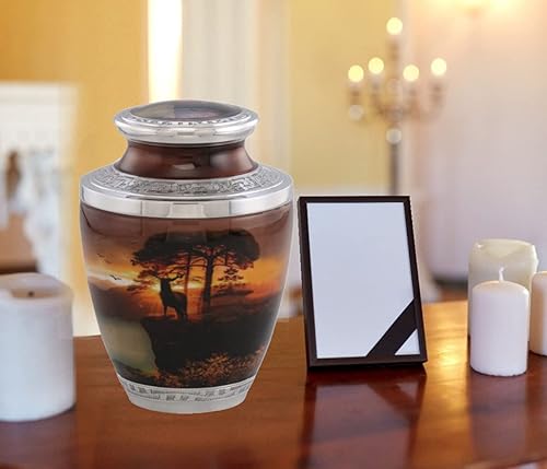 Miniatura 2 de Urna de cremación Sunset para cenizas – Urna de cremación para adultos – Urna funeraria para cenizas – Urna de cremación de metal para cenizas