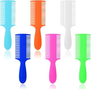 Meyeyaia 6pcs Double-Sided Lice & Flea Combs - Fine Tooth for Babies, Adults, Dogs, Cats - Safe Rounded Tips, Colorful Plastic Set