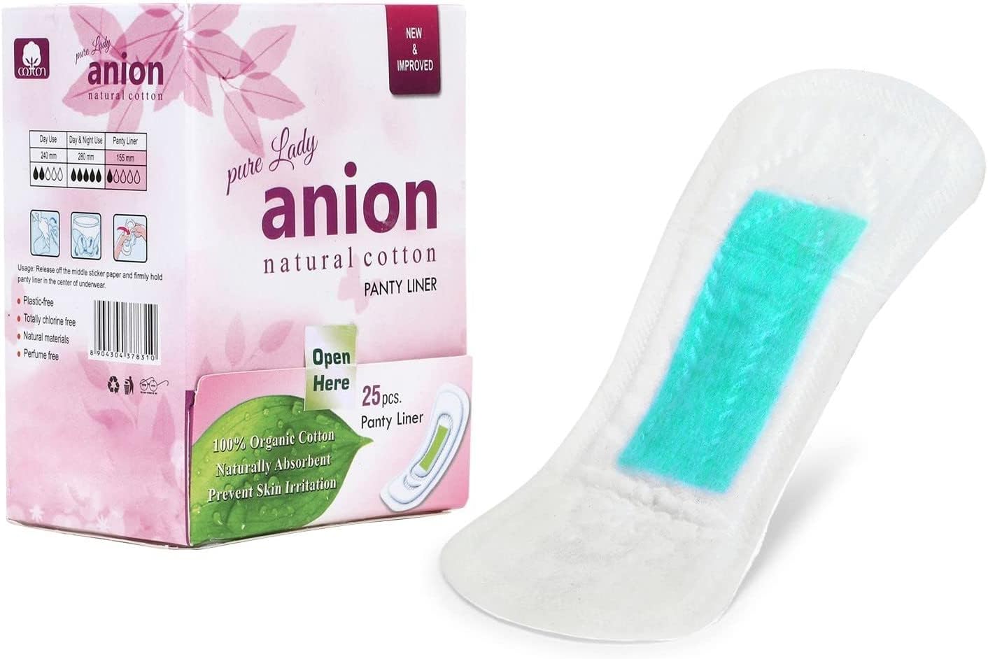 CareDone(25Counts,Packof1)100%Organic Cotton Ultra Thin Panty liners for Periods Menstrual Feminine Pads Super Absorbency Leak Protection Daily Feminine Panty Liners for Women, Extra Long, Unscented.