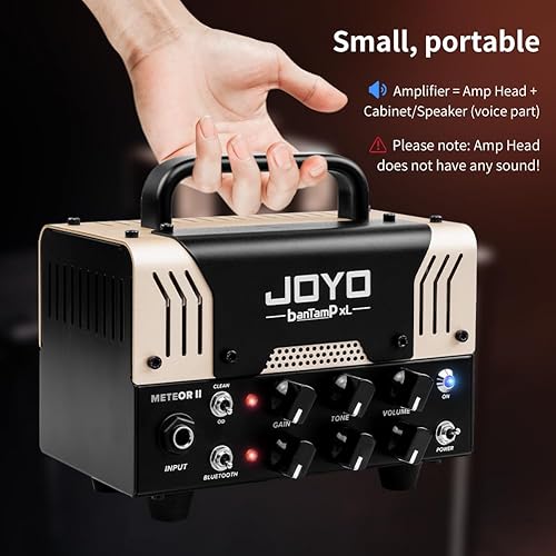 Miniatura 30 de JOYO Bass Mini Amp Head 50 W Preamplificador híbrido tubo amplificador de potencia cabeza con 3 bandas EQ y Bluetooth