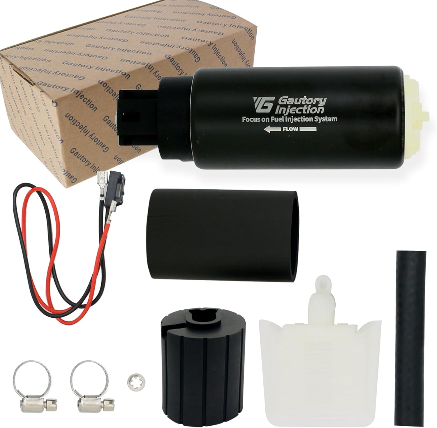 Electric Fuel Pump 255LPH High Flow Compatible with Walbro GSS342 Installation Kit 43PSI