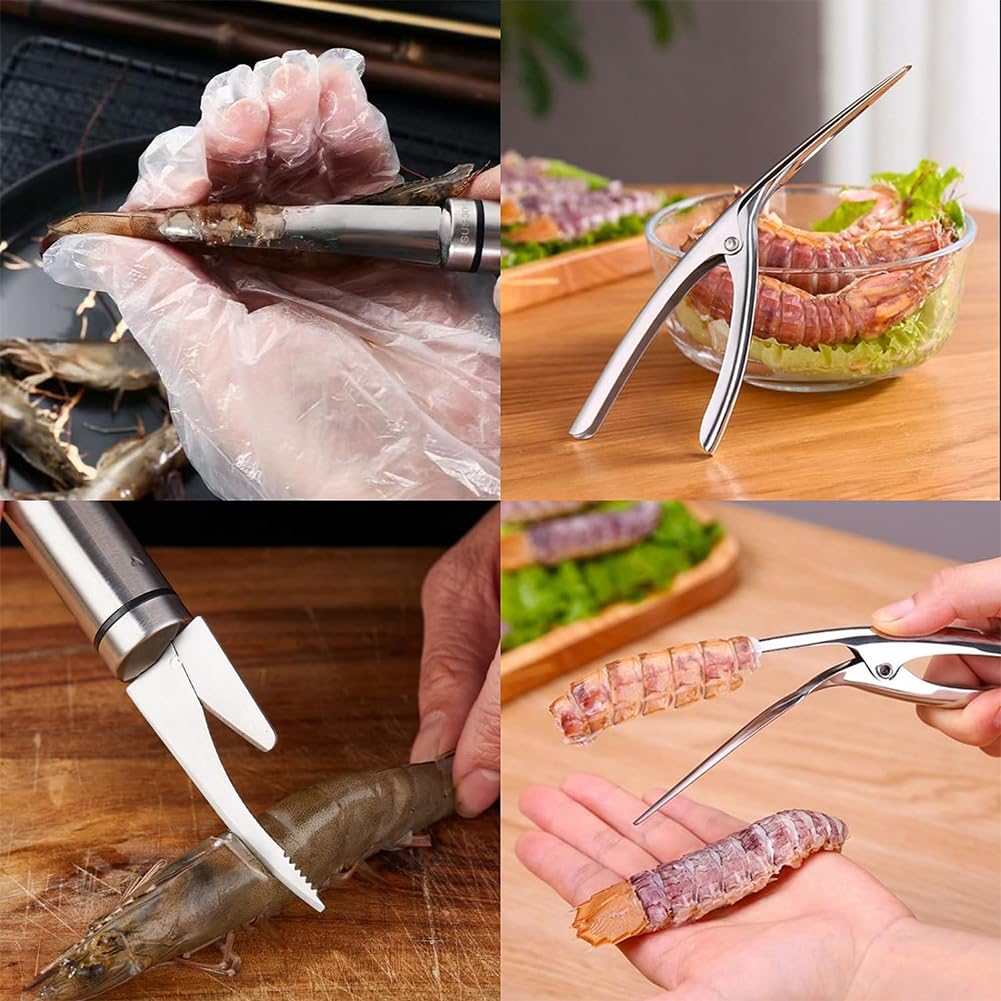 Shrimp Line Knife,Pelador de Gambas y Langostinos,5 In 1 Multifunctional Shrimp Like Fish Maw Knife,Cuchillos Multiusos Línea Camarones,Herramienta de Cocina Esencial