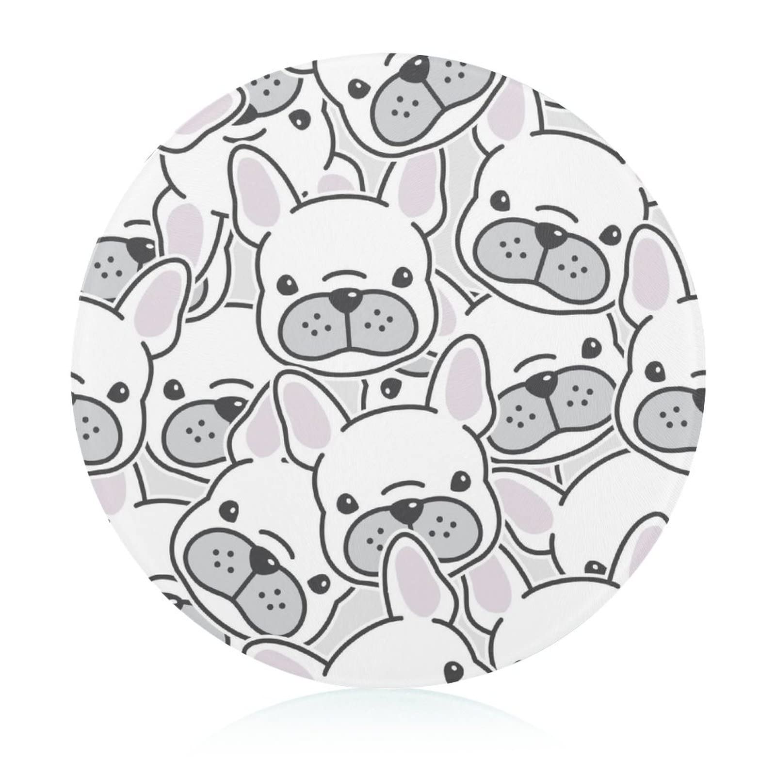 Planche à découper bouledogue en verre trempé fini les rayures et odeurs