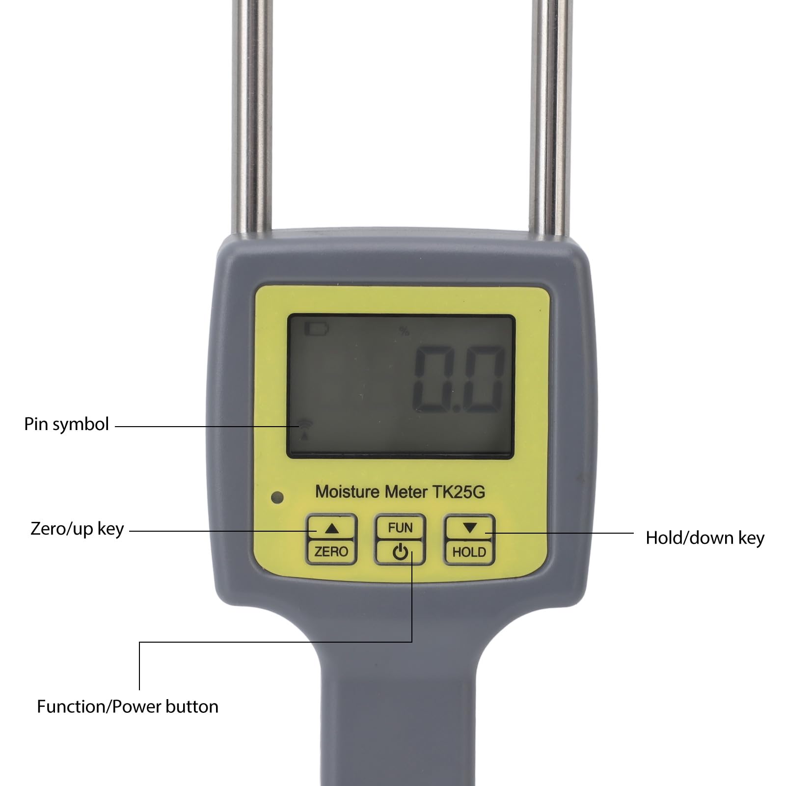 Yosoo Health Gear Probador de Humedad de Grano Medidor Digital de Humedad de Grano de Acero Inoxidable ABS Rango de 6 a 30 por Ciento LCD Retroiluminado por LED 32 a 140 °F para Almacenamiento en