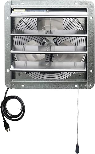 iLIVING Control de termostato de escape de 14 pulgadas para montaje en pared ventilador de ventilación de 3 velocidades para ventilación en el ático