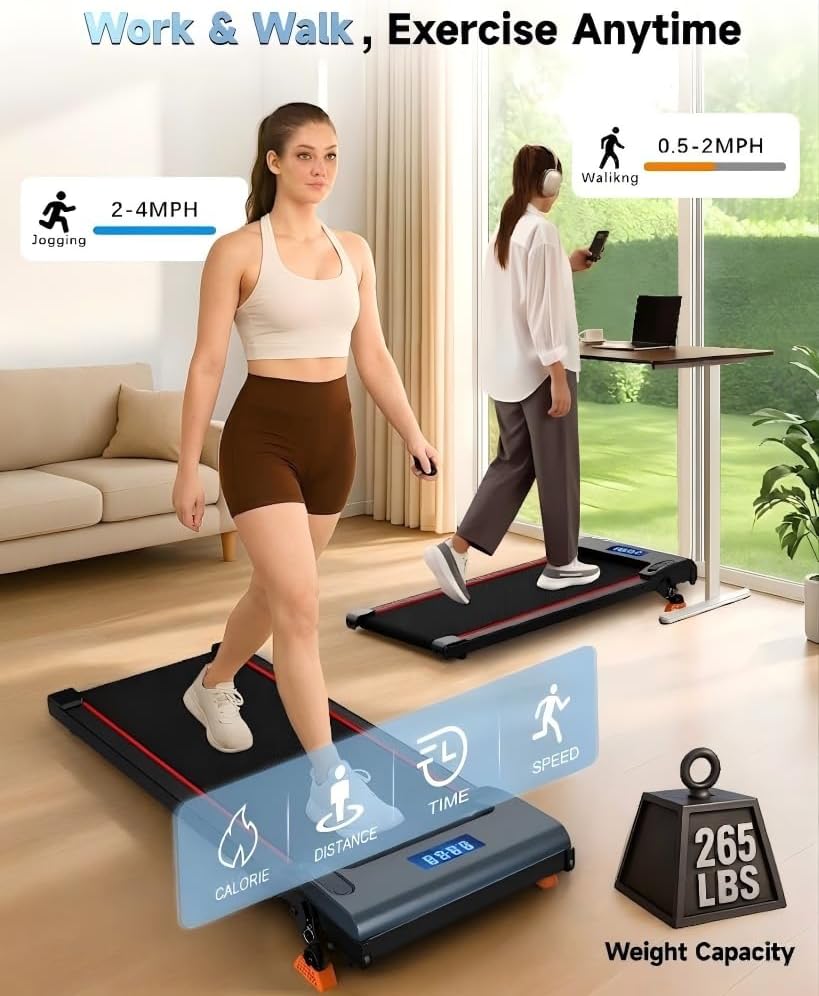 NeoSilent Walking Pad with Incline Under Desk Treadmill 4 Level 9% and BLDC Core, Extra-Large Belt, App and Remote Control, Compact Mini Treadmills for Home Office Portable for Small Space