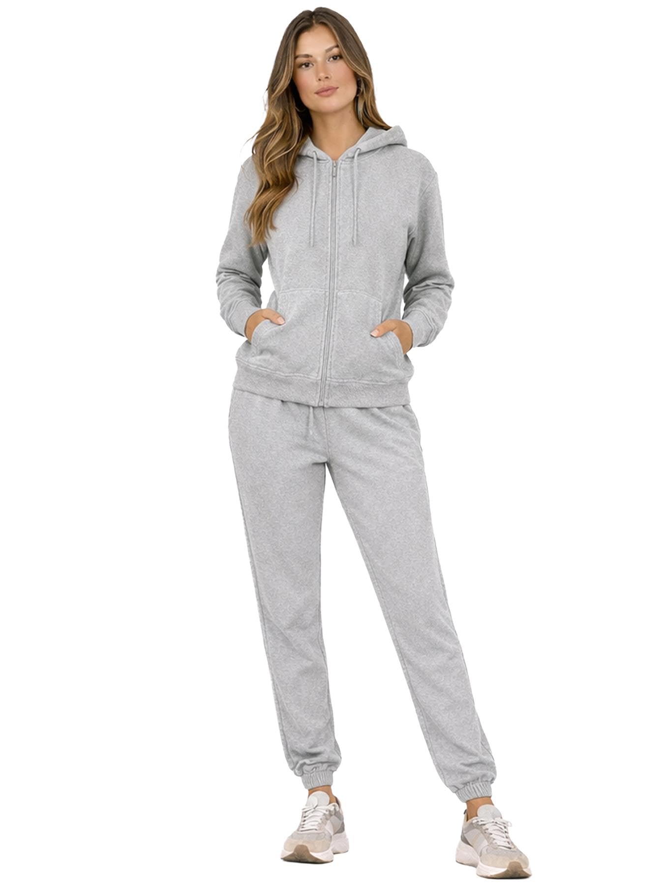 BRAND KRUZE Tuta da donna con cappuccio a maniche lunghe e girocollo e pantaloni casual in cotone