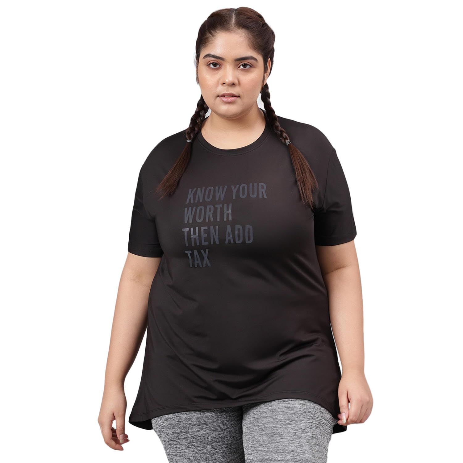 Women Breathable Active Gym Wear Tshirt | Dri Fit Poly Spandex Gym Top | Lightweight, Sportswear for Workout, Running & Yoga| Round Neck Stretchable Casual Workout Top/MKHWT-6033-image-43
