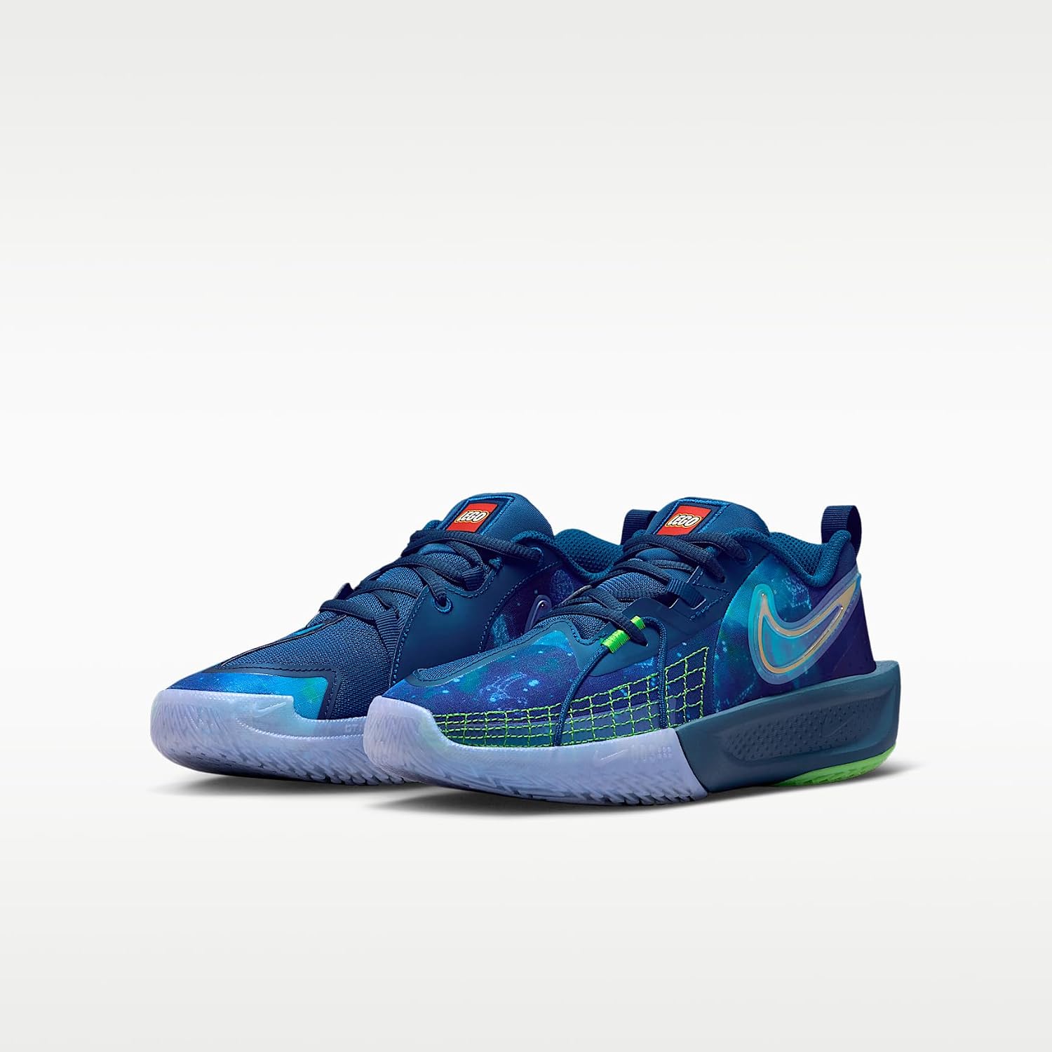 Nike G.T. Cut 3 x Lego® Collection Big Kids' Basketball Shoes (Brave Blue/Green Strike/Pure Platinum/Chrome)