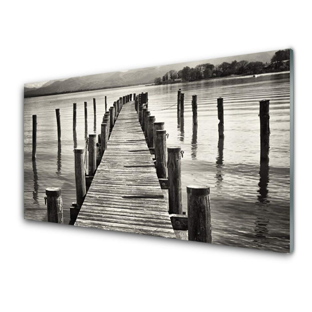 Impression sur Verre Trempé Tulup 100x50cm - Tableau Mural Mer et Architecture
