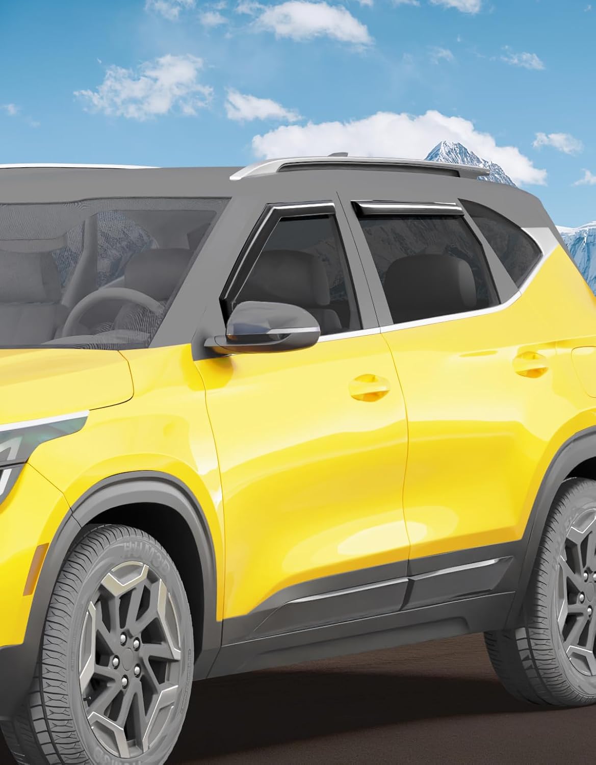 in-Channel Window Rain Guards Fit for Kia Seltos 2021-2026 Rain Guards Extra Durable Window Deflectors Visors Vent Visors Vent Shades Car Accessories -4 pcs