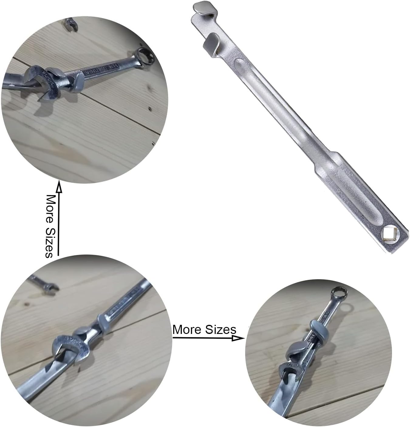 Wrench Extender, 13.3in Long, 1/2 Inch Square Hole, Metal Alloy Steel, Ideal for Mechanics, Garage Tradesmen, Handymen
