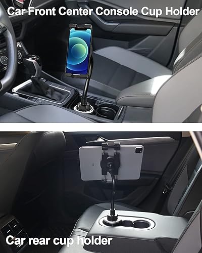 Miniatura 3 de woleyi Soporte para tablet de automóvil, soporte ajustable de 10.5 pulgadas, soporte para tablet con brazo de cuello de cisne, compatible con iPad