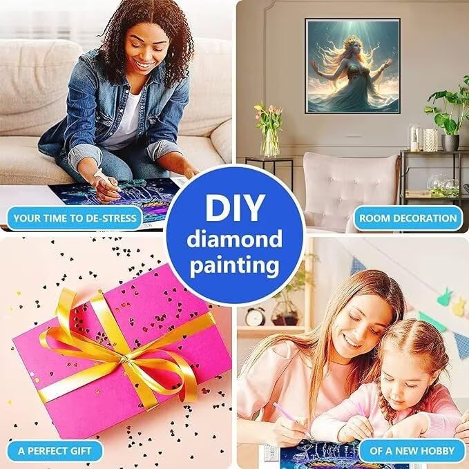 GDYEEH 5D Santorin Peinture Diamant Painting Kit, DIY Église Art Du Diamant Complet Kits, Coucher De Soleil Diamond Art Kits Strass Point De Croix Painting Pour Adultes Débutants Maison Décor 30x40cm