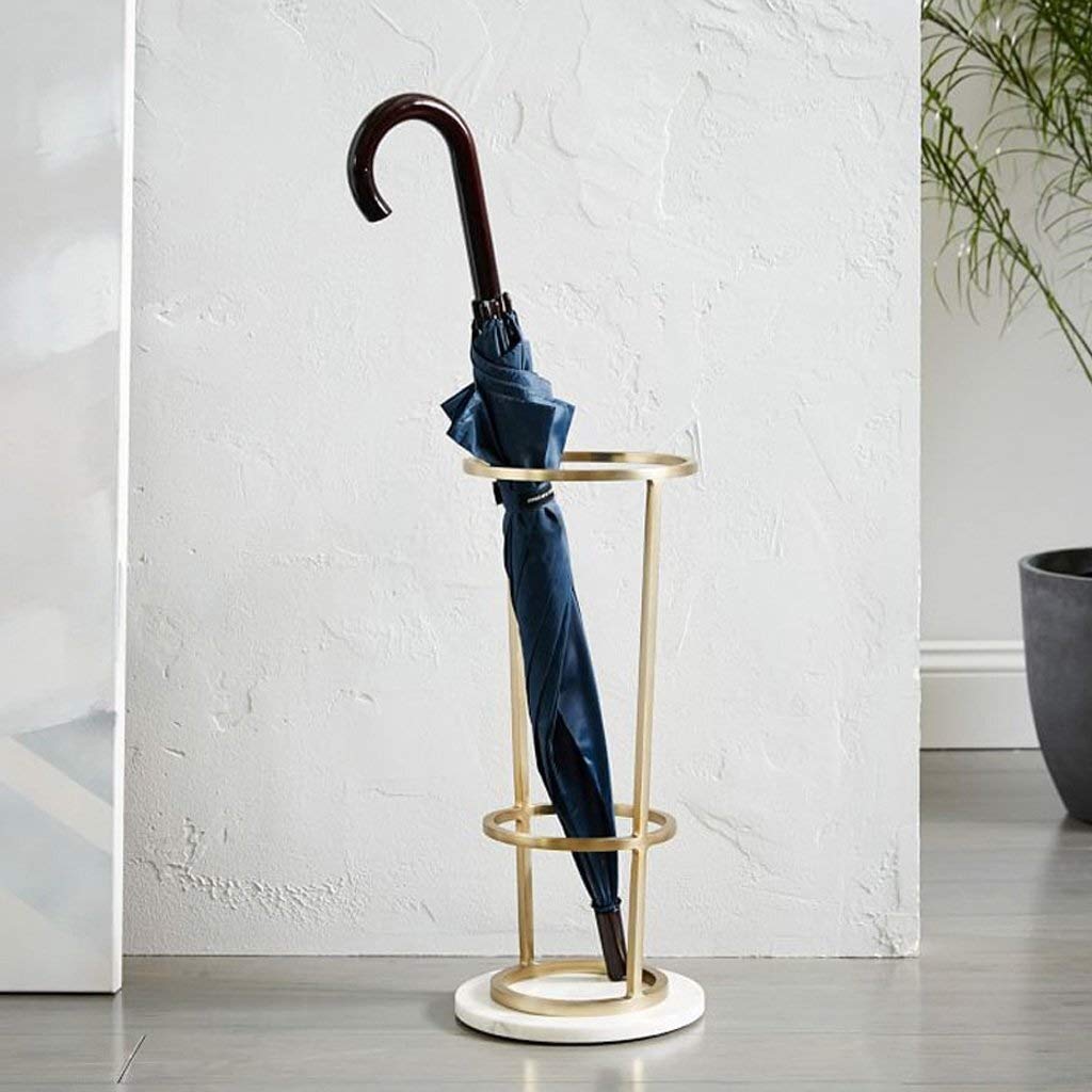 Porte-parapluie design or en fer forgé et marbre véritable