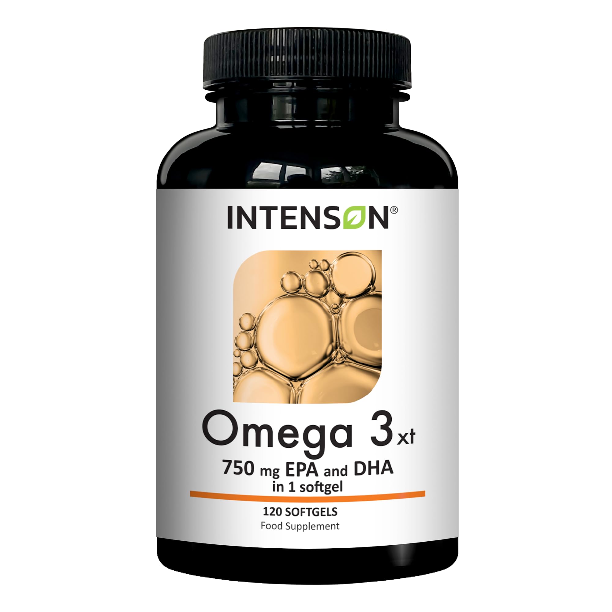 Intenson Omega 3 XT - 1000mg with 750mg of EPA & DHA per Capsule – 120 Softgels of High Strength Omega 3 Fish Oil – 4 Months Supply