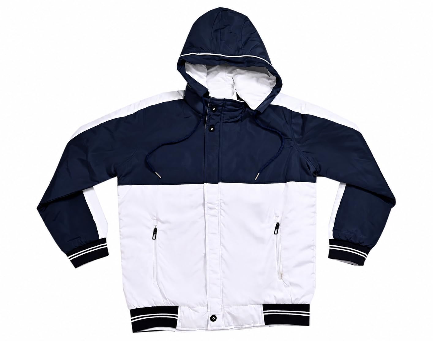 Men's Color Block Hooded Winter Jacket with Detachable Hood-image-23