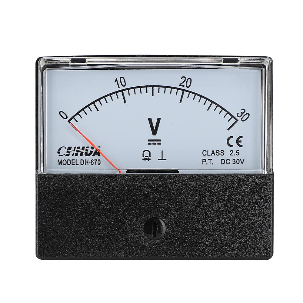 CHHUA DH-670 Voltmeter DC0-30V Rectangle Panel Meter Voltage Tester