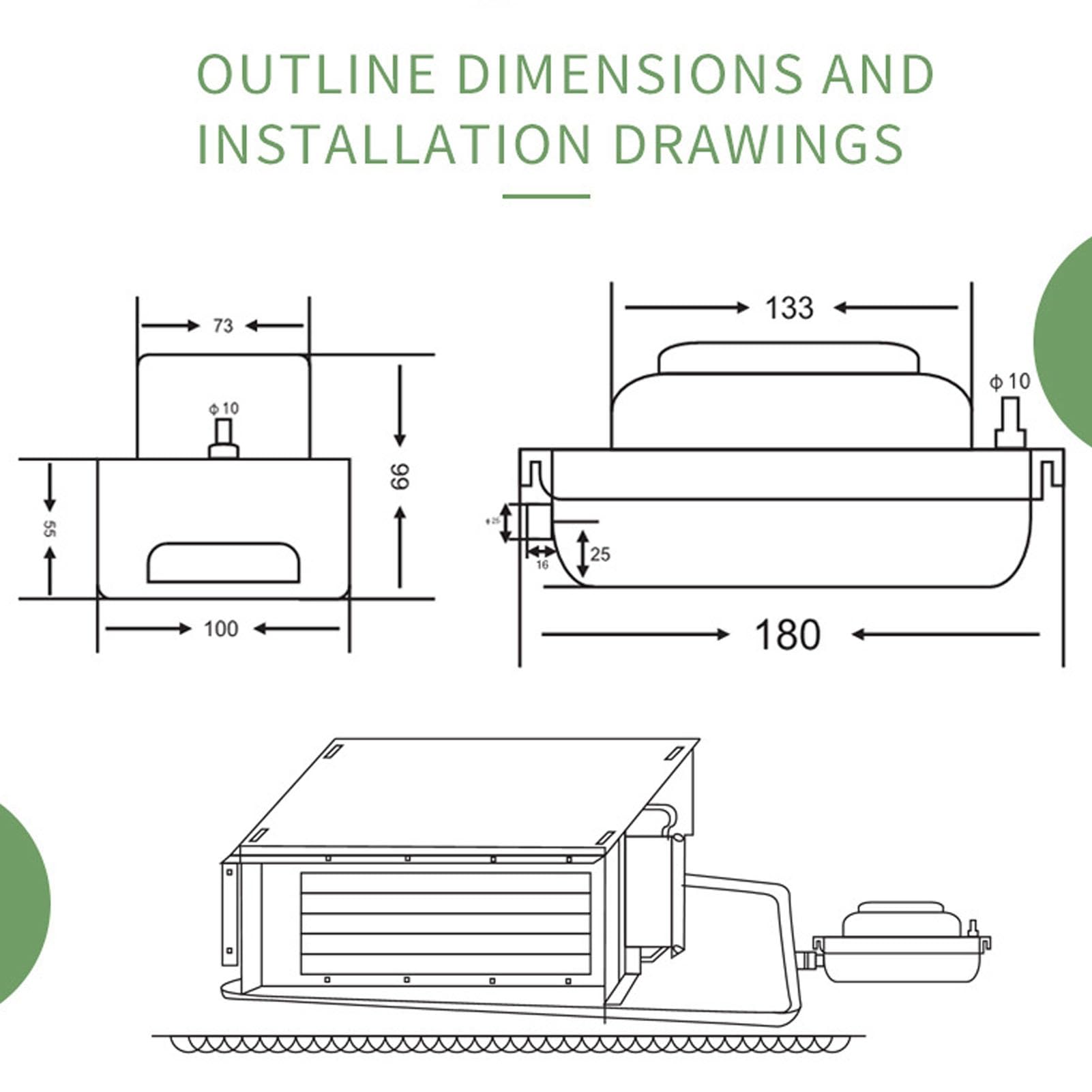 Fabater Pompa Automatica della Condensa HVAC Scarico Rimozione Sollevamento 100L/H Serbatoio da 0,5L per Deumidificatore Macchina per il Ghiaccio 100-230V, 22dB Spegnimento Automatico Silenzioso