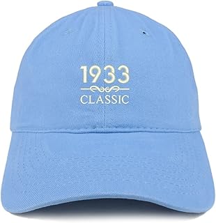 Trendy Apparel Shop Classic 1933 Embroidered Retro Soft Cotton Baseball Cap - Carolina Blue
