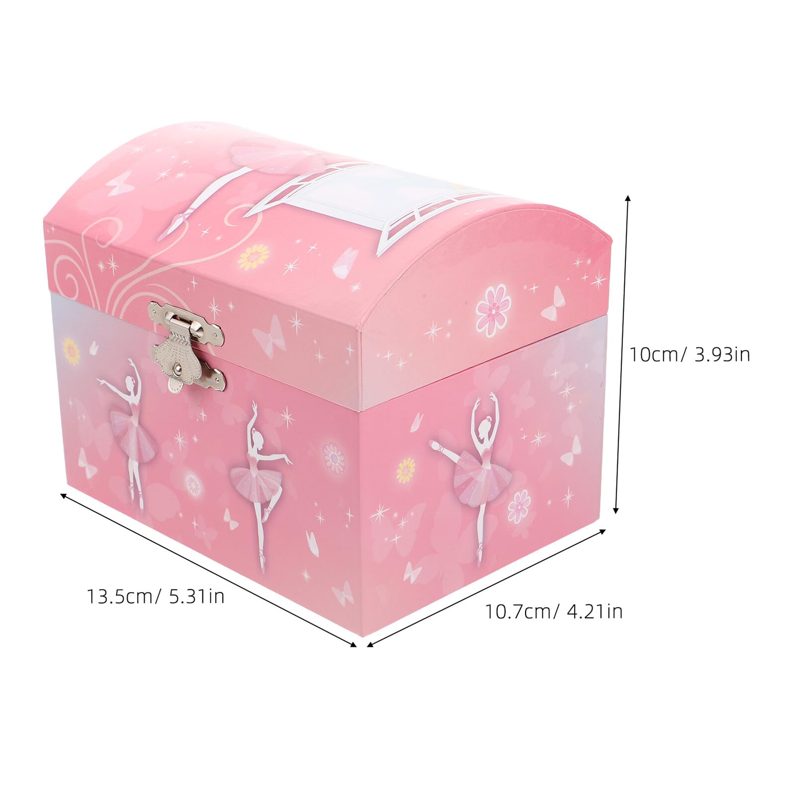 Caja de Música para Niñas Bailarina con Espejo y Figurita Giratoria Joyero Infantil para Guardar Collares y Accesorios Obsequio Creativo de Ballet para Cumpleaños y Navidad