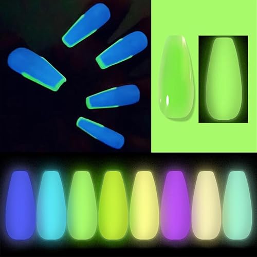 Miniatura 4 de Kit de uñas de poligel luminoso de 8 colores, extensión de uñas de poligel que brilla en la oscuridad, gel constructor para uñas, manicura de neón