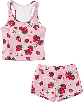 Swimsuits for Girls 6-15T Bathing Suit with Shorts Quick Dry Stylish Two Piece Beach Wear for Pool Party