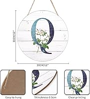 Vista 157 de Welcome Sign for Wall Initial Letter C Blue Round Wood Signs Monogram White Floral Wood Plaque Fresh Flowers 12in Mid Century Home Wall Decor for