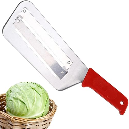 Miniatura 8 de Tmay Cortador de repollo - Rallador de repollo a prueba de óxido con doble hoja - Herramienta de cocina manual de patatas repollo zanahoria