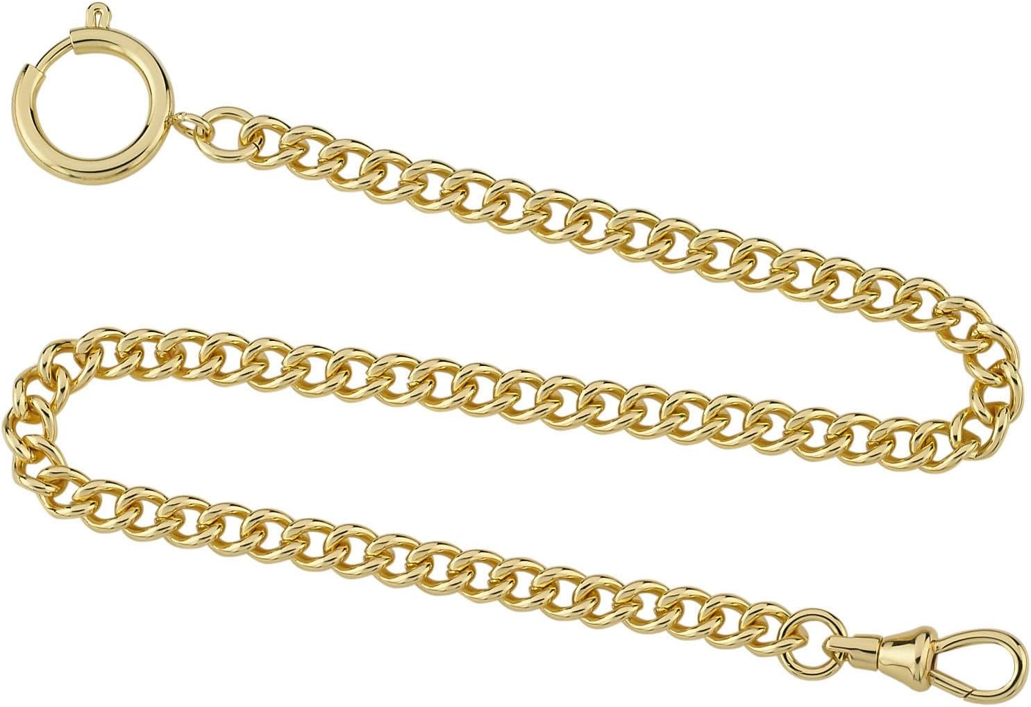 Gold-Tone Stainless Steel Pocket Watch Chain Fob Curb Link 14" # GWCGTLCHAIN