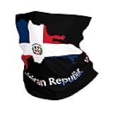 Dominican Republic Map Flag Headwear Bandana Neck Gaiter Face Scarf Outdoor Neck Warmer Balaclava for Running Cycling Skating